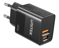 UNITEK Ładowarka sieciowa, 1x USB-A, 1x USB-C, QC, PC 3.0, 20W, cza P1124ABK01-EU - 1348616 - zdjęcie 1